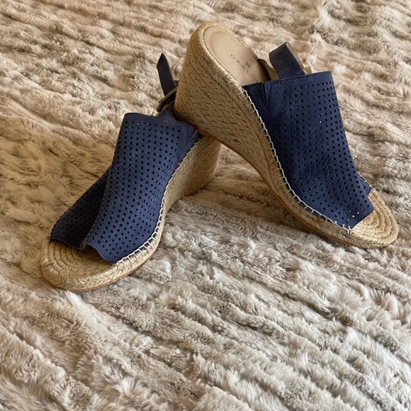 C.A.S.L.O.N Leather Uppers Sz 9M navy blue - Picture 1 of 7